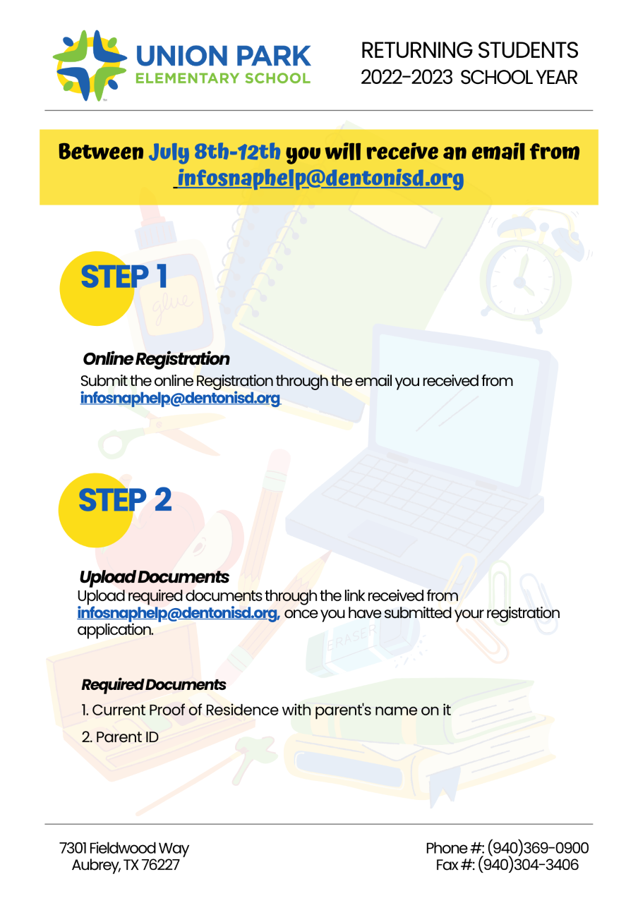 RETURNING STUDENTS REGISTRATION INFORMATION 